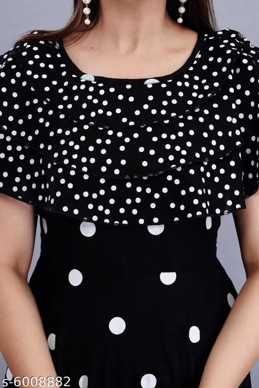 Rayon flared cape kurti, printed combo for women's sleeveless fashion. M (38in bust, 50in length), L (40in bust, 50in length). Made in India