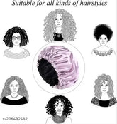 Embellished satin silk sleep cap with 3 premium scrunchies, suitable for curly hair, reduces friction and protects hair during sleep (India)