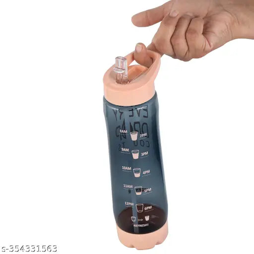 Peach Oreo Sipper Water Bottle 900ML - Stylish, leak-proof, eco-friendly gym and sports water bottle for kids or school use. Made in India