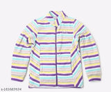 Acrylic striped long-sleeve sweater for girls, 9-10 or 11-12 years, made in India