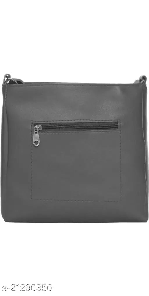 Leather slingbag, solid pattern, Indian-origin fashionable women's purse