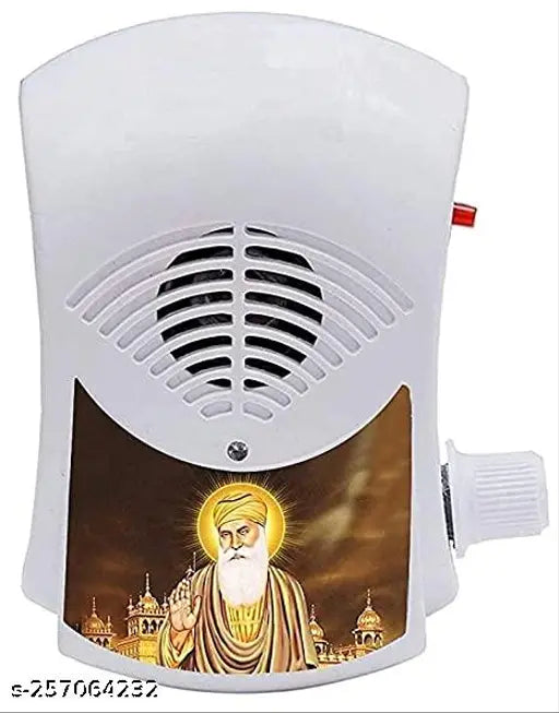 Plastic Sikh religious mantra chanting bell with LED light, features 10 shabads/paths/japs in one device. Perfect for home or festivals