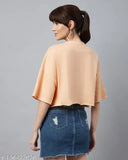 Light orange typographic oversized crop t-shirt by Chimpaaanzee, cotton fabric, short sleeves