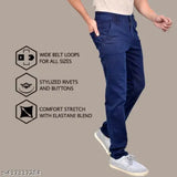 Stylish latest denim slim fit stretch jeans (28-40), high-quality dobby fabric, perfect for casual or formal wear, Made in India
