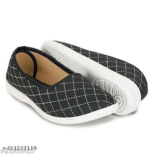 Synthetic striped slip-on sneakers/ballerinas in pack of 2 for women & girls - Indian brand SAINI UDYOG latest collection