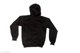 Boys black cotton blend hoodie pack of 1, stylish latest printed pullover sweatshirt for boys