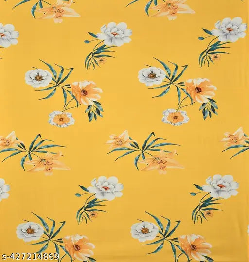 Multi-colored Glace cotton flat sheet set, yellow, floral print, ideal for summer adults' bedrooms (60x90 cm, 2 pillow covers included)