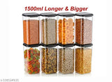 Airtight unbreakable plastic kitchen storage jars & containers (1500ml) set of 8 - ideal for food preservation, space-efficient organization in Indian kitchens