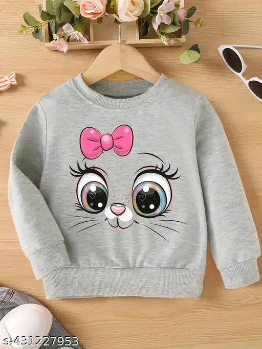 Cotton printed sweatshirt combo for girls, vibrant colors, cozy fleece lining, ideal for cool weather