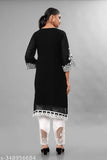 Floral embroidered Georgette women's salwar suit set, three-quarter sleeve stitched top and white pants, new designer heavy work, XS-XXL sizes available
