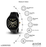 Black silicon square dial stylish men's fashion watch, trending for boys 2022