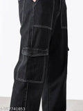 Denim men's trousers, solid blue, size 6 Pokit - good looking fit for Indian sizes 28, 30, 32, 34