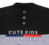 Black wool 97 colorblocked long sleeve kids' jacket from India