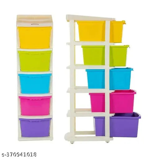 Multicolor XL plastic modular drawer system for home, office, hospital, parlour, school, and kids, durable and versatile storage solution