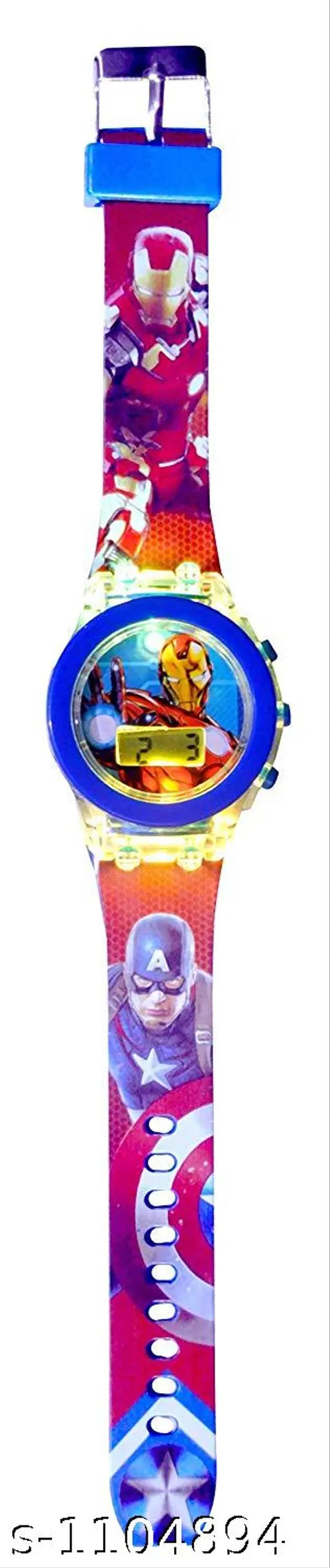 Multicolor, alloy glowing watch for kids with light, purple rubber strap, ideal for boys casual events