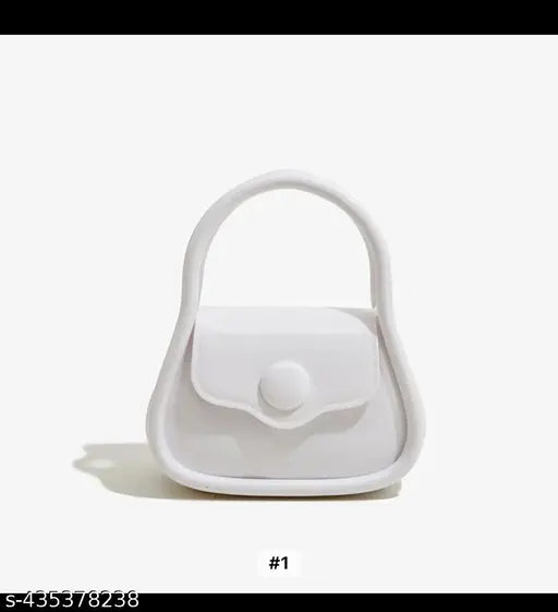 White acrylic sling bag with golden chain handle - Small, fashionable crossbody for women. Made in India