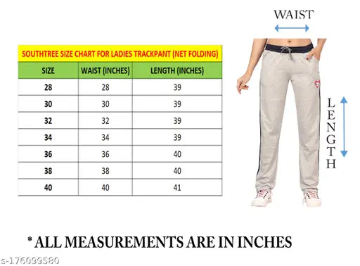 Women's cotton blend solid net track pants (pack of 2), adjustable waist, premium collection from Southtree, ideal for sleep or sports, made in India