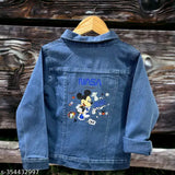 Boys and Girls Denim Nasa Jacket, printed long-sleeve denim jacket for kids aged 4-7 years, made in India