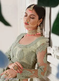 Trendy attractive net lehenga-choli set for women, embroidered with free size (42in waist, 42in length), festival attire from India