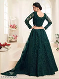 Fancy embroidered net lehenga set with choli and dupatta, free size, Indian origin