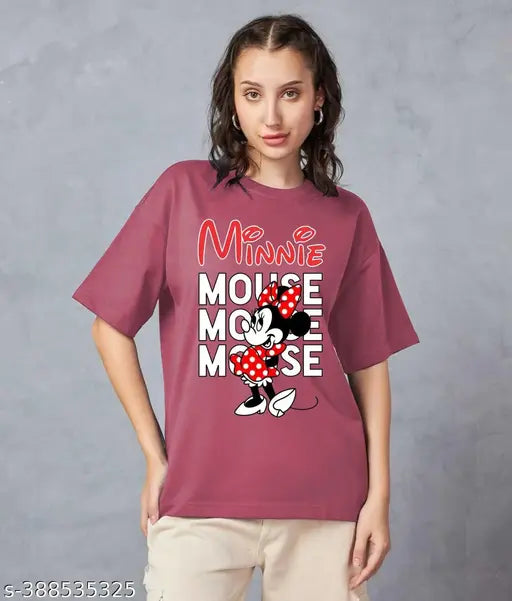 Oversized cotton-blend women's t-shirt, short sleeves, printed net design, available in S, M, L, XL