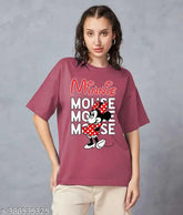 Oversized cotton-blend women's t-shirt, short sleeves, printed net design, available in S, M, L, XL