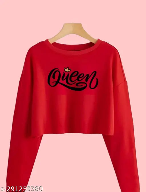 Stylish round neck full sleeve cotton blend top for women & girl, printed net pattern, long sleeves, size L, India origin