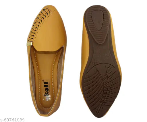 Synthetic Skoll Woman's Lazer-Cut Bellie heels, solid design and slip-on style for casual and party wear