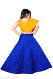 Cotton Silk kids lehenga choli with embellished mirror work and patch latkan, Indian ethnic wear for 3-16 years girls