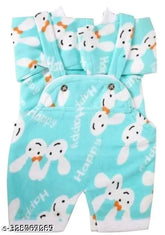 Light green wool winter wear for baby boys and girls, printed pattern on long sleeves