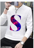 S Diamond full polyester t-shirt, long sleeves with printed net pattern, Made in India