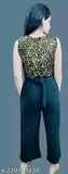 Golden lycra sleeveless sequin jumpsuit, high-quality soft imported fabric for stylish women & girls, embellished net pattern, graceful look