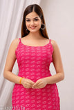 Colorful rayon striped sleeveless Anarkali kurti, ideal for casual wear & events. Lightweight, comfortable fit, pairs well with leggings, palazzo, and accessories. Made in India