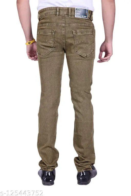 Men's beige stretchable denim jeans, regular fit by RIG BONE. Solid pattern, affordable price range, sizes 30-40 with waist sizes ranging from 31 to 46 inches and a hip size up to 48 inches. Made in India