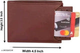 Brown PU leather men's wallet with 8 card slots, solid pattern, 4 compartments. Compact size for easy portability. Textured body, 3 card slots, 2 hidden pockets, 2 cash compartments, 1 coin pocket. Perfect gift for men. Made in India