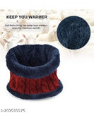 Woolen beanie cap & muffler scarf set (unisex, 20° temperature), snow-proof warm wear for men, women, children - perfect for outdoor activities
