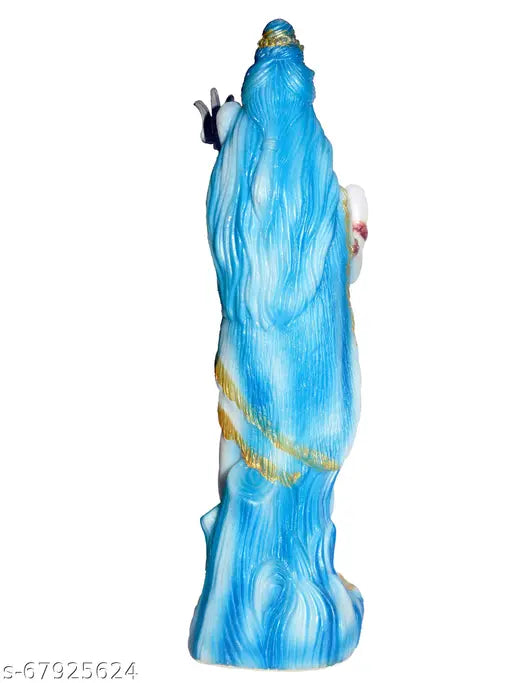 Multicolor unbreakable ATUT Shiv Murti Idol, 29 cm tall, sky blue and Lord Shiva's likeness in standing position