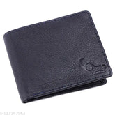 Blue soft genuine leather men's wallet, Crane Leathers brand, 6 card slots, free size (9cm x 35cm), high-quality leather accessory