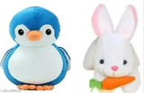 Multicolor plush Penguin with Rabbit soft toy, 25cm in size, perfect for infants (0-2 years)