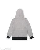 Cotton blend winter hoodie for boys, solid color fleece material, long sleeves - kids clothing sizes 2-14 years