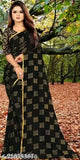 Foil print chiffon saree with jacquard blouse piece, Indian traditional attire on mannequin