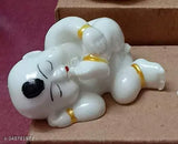 Handcrafted poly resin miniature Buddha monk figurines, set of 4 for Feng Shui decor. (5cm L x 6cm H x 5cm B) Indian artistry enhancing home or office interiors