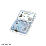 Transparent plastic card holder, holds business cards and IDs, free size (12x10cm)
