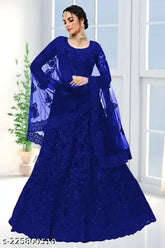 Graceful Aakarsha net lehenga, embroidered top and dupatta for Indian women's wear