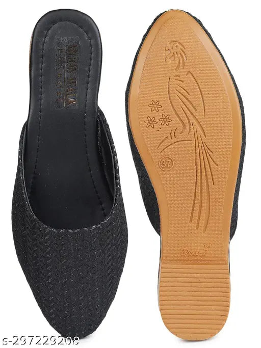 Synthetic open-back embellished ballet shoes for women - Moonwalk ballet flats, India origin