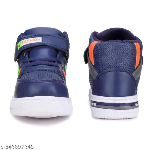 Blue Bersache lightweight sports shoes for kids, durable canvas and PVC sole, ideal for running, walking, gym, trekking, or outdoor activities. Comfortable and slip-resistant design with lace-up fastening. Breathable, adjustable fabrics provide a free-moving experience. Perfect for casual wear and all occasions. Made in India