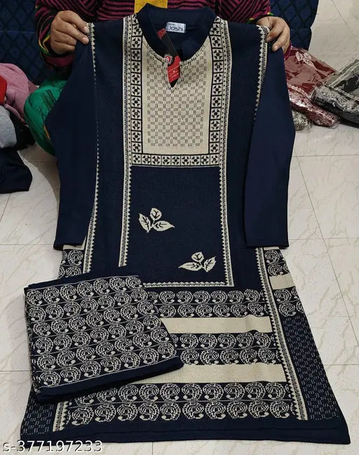 Silk blend Plazo suit, solid pattern three-quarter sleeve kurta with sharara bottomwear. XL size from India