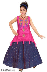 Pink cotton blend sleeveless dress for girls (embroidered net), 2-3 years size from India