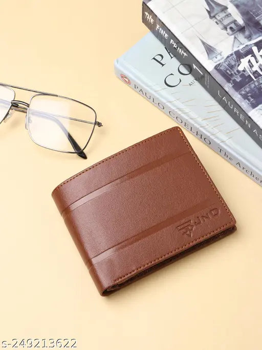 Faux leather bi-fold men's wallet, self-designed name wallet, durable and elegant design, 3 card slots, 1 coin pocket, perfect gifting option