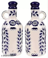 Ceramic oil dispenser (1L Blue BB2), ideal for kitchen storage of cooking oil, vinegar, and other liquids. Perfect for kitchen or restaurant use